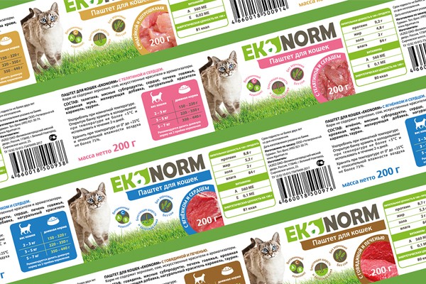 Этикетка корма для животных